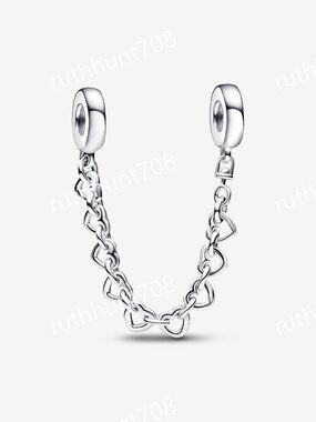 Pandora Linked Hearts Safety Chain
